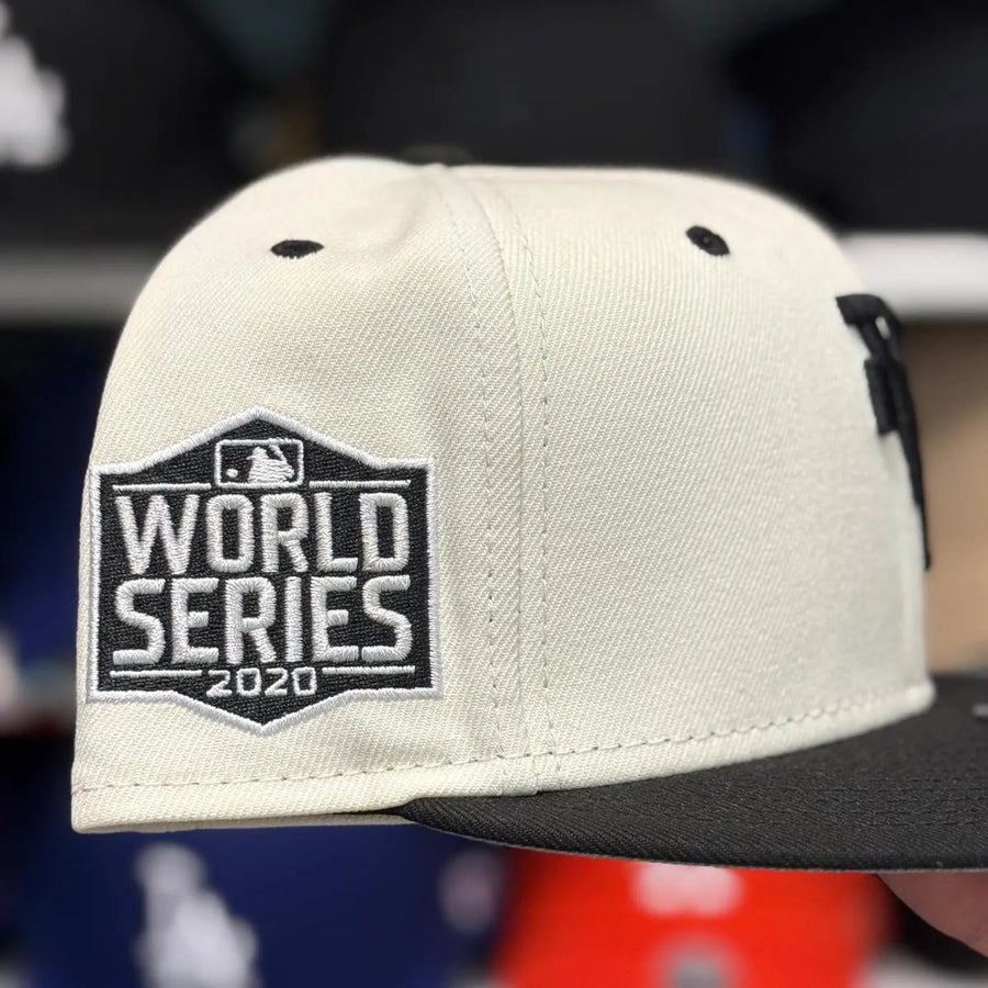 New Era Los Angeles Dodgers Upside Down Logo '2020 World Series' Creme/Black 9FIFTY Snapback - Product Image
