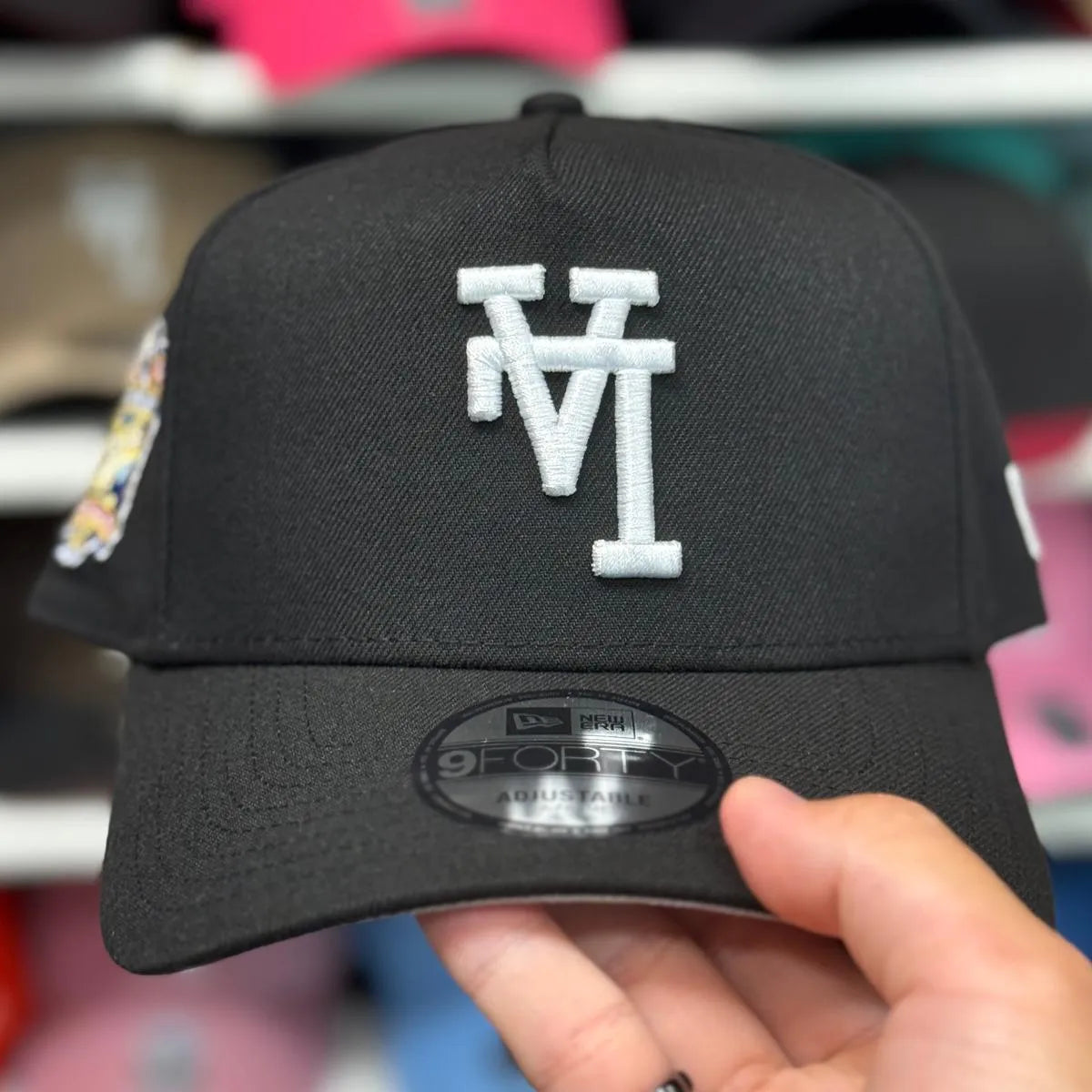 New Era Los Angeles Dodgers Upside Down Logo '40th Anniversary' A-Frame Black/White 9FORTY Snapback - Product Image