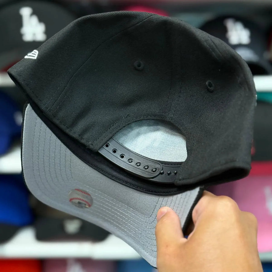New Era Los Angeles Dodgers Upside Down Logo '40th Anniversary' A-Frame Black/White 9FORTY Snapback - Product Image