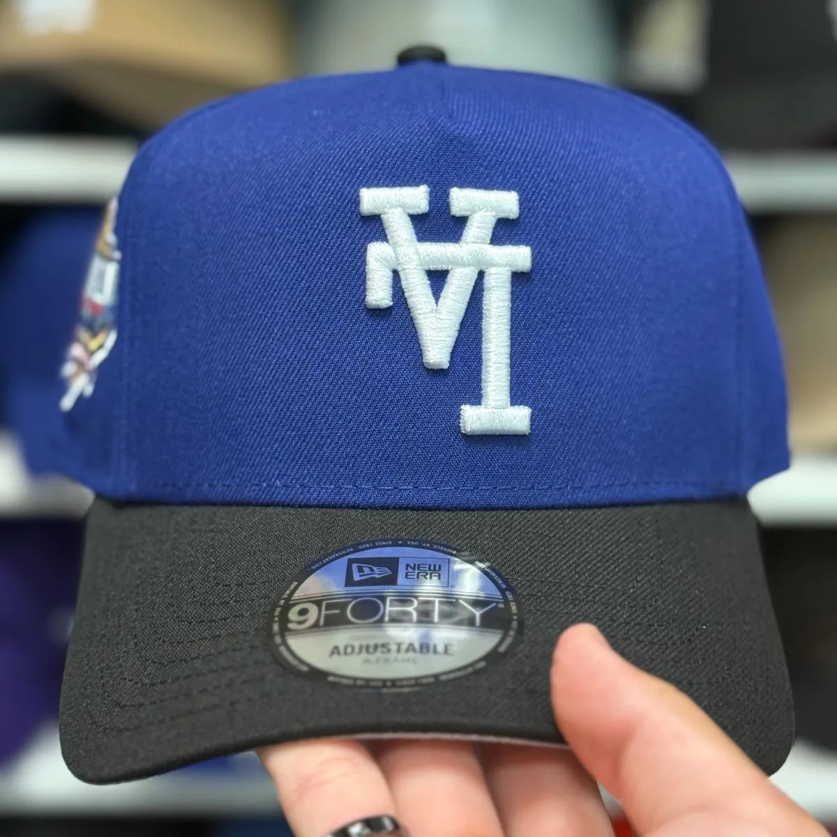 New Era Los Angeles Dodgers Upside Down Logo '40th Anniversary' A-Frame Blue/Black 9FORTY Snapback - Product Image