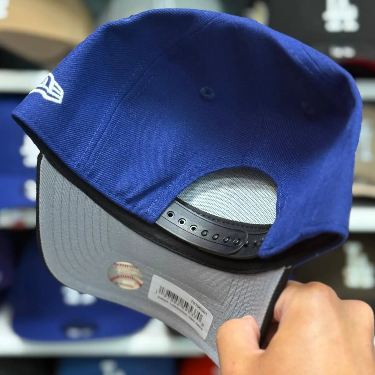 New Era Los Angeles Dodgers Upside Down Logo '40th Anniversary' A-Frame Blue/Black 9FORTY Snapback - Product Image