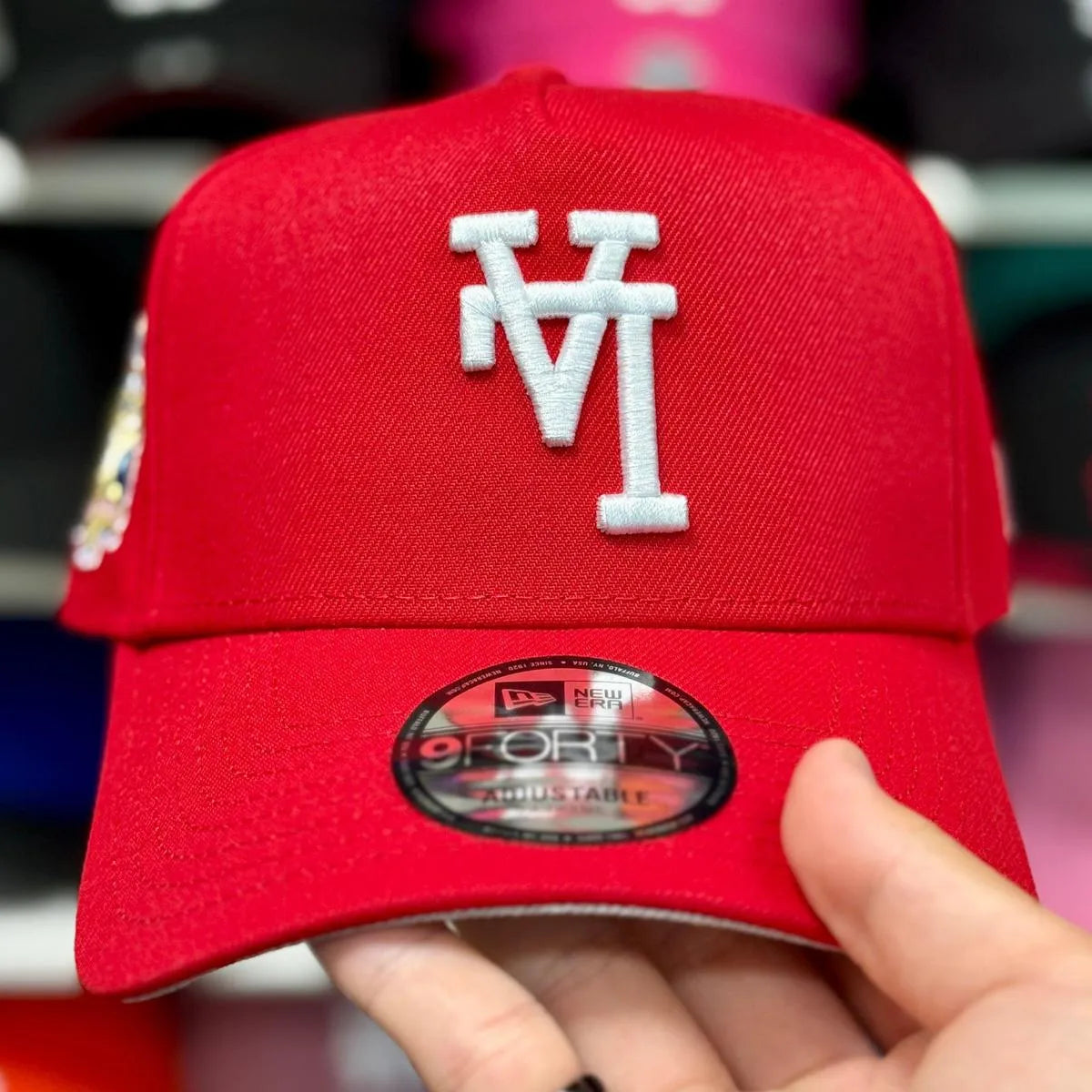 New Era Los Angeles Dodgers Upside Down Logo '40th Anniversary' A-Frame Red/White 9FORTY Snapback - Product Image