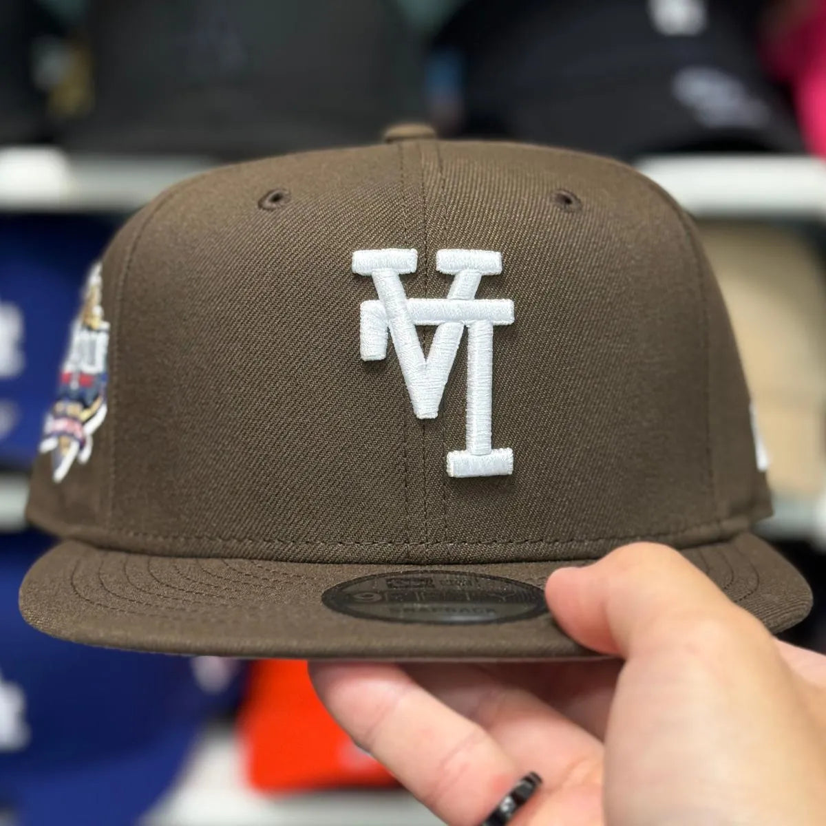 New Era Los Angeles Dodgers Upside Down Logo '40th Anniversary' Brown/Yellow 9FIFTY Snapback - Product Image