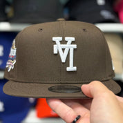New Era Los Angeles Dodgers Upside Down Logo '40th Anniversary' Brown/Yellow 9FIFTY Snapback - Product Image