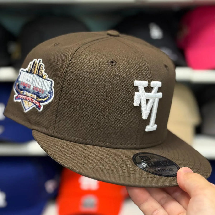 New Era Los Angeles Dodgers Upside Down Logo '40th Anniversary' Brown/Yellow 9FIFTY Snapback - Product Image
