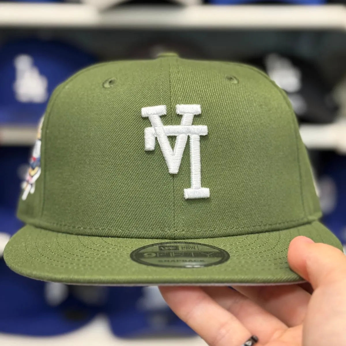 New Era Los Angeles Dodgers Upside Down Logo '40th Anniversary' Olive 9FIFTY Snapback - Product Image