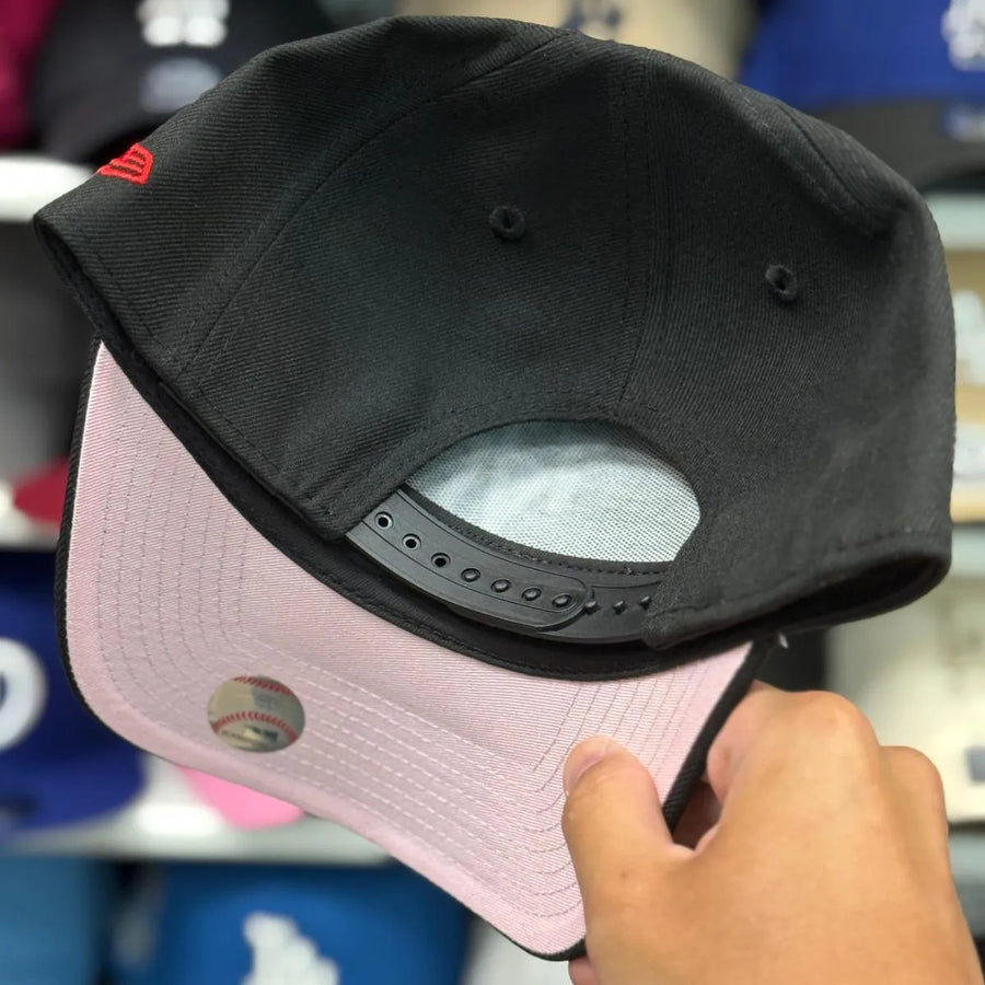 New Era Los Angeles Dodgers Upside Down Logo '60th Anniversary' A-Frame Black/White 9FORTY Snapback - Product Image