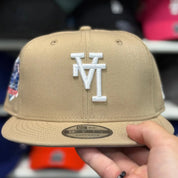 New Era Los Angeles Dodgers Upside Down Logo '60th Anniversary' Khaki 9FIFTY Snapback - Product Image