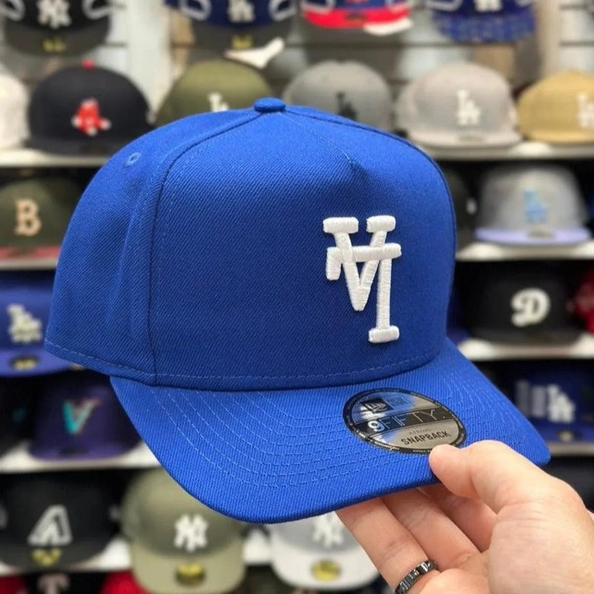 New Era Los Angeles Dodgers 'Upside Down Logo' A-Frame Blue 9FIFTY Snapback - Product Image