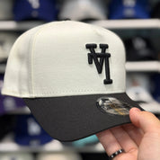New Era Los Angeles Dodgers 'Upside Down Logo' A-Frame Creme/Black 9FORTY Snapback - Product Image