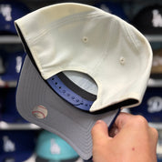 New Era Los Angeles Dodgers 'Upside Down Logo' A-Frame Creme/Blue 9FORTY Snapback - Product Image