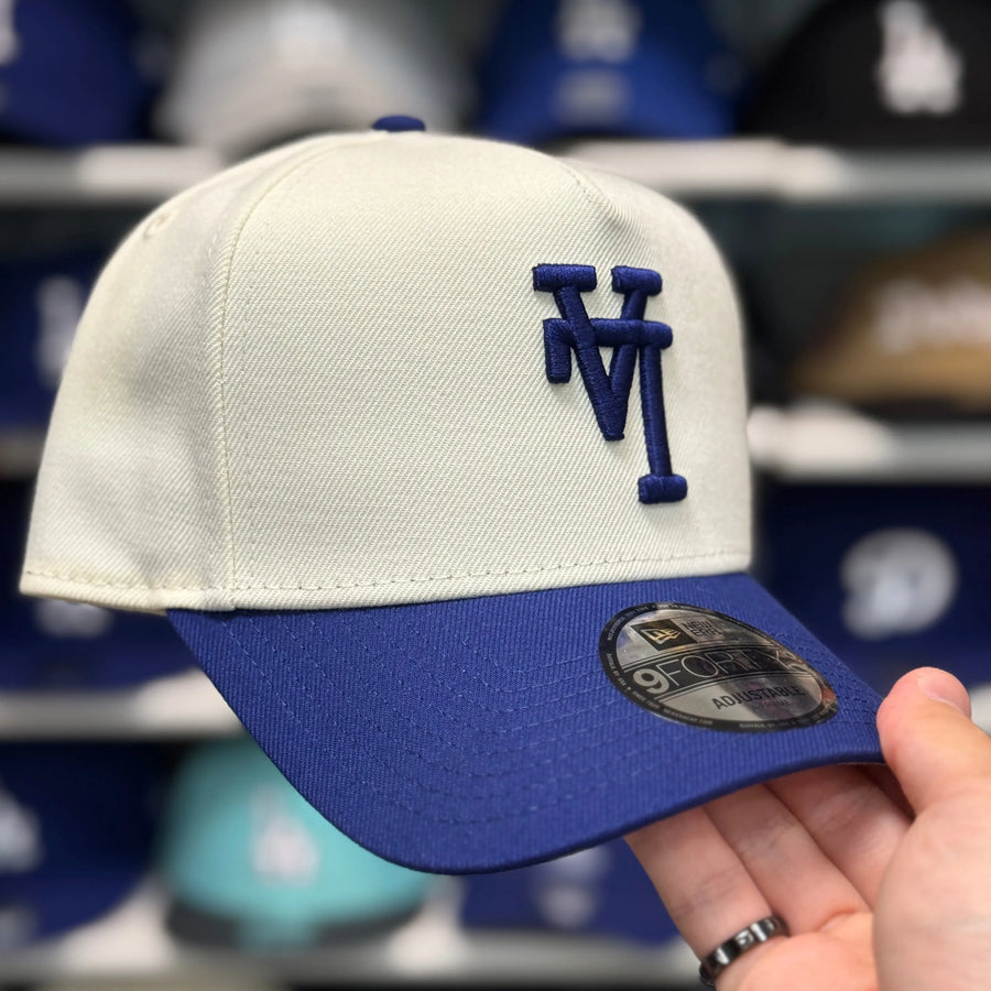 New Era Los Angeles Dodgers 'Upside Down Logo' A-Frame Creme/Blue 9FORTY Snapback - Product Image