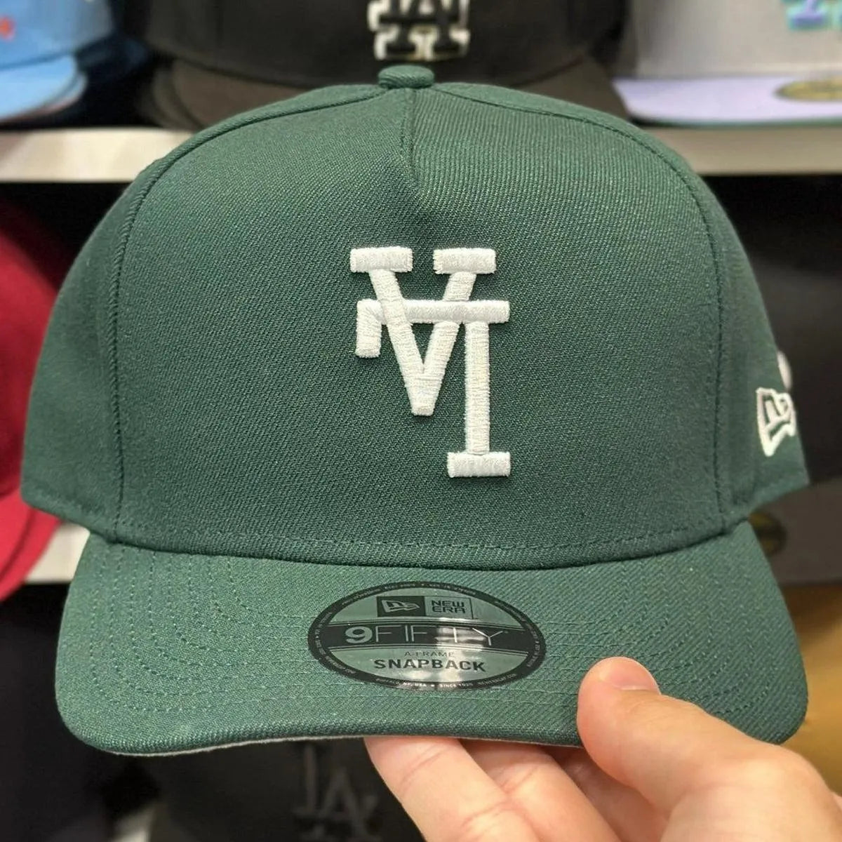 New Era Los Angeles Dodgers 'Upside Down Logo' A-Frame Midnight Green 9FIFTY Snapback - Product Image