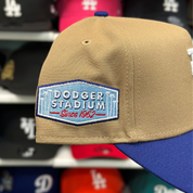 New Era Los Angeles Dodgers Upside Down Logo 'Since 1962' A-Frame Tan/Blue 9FORTY Snapback - Product Image