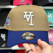 New Era Los Angeles Dodgers Upside Down Logo 'Since 1962' A-Frame Tan/Blue 9FORTY Snapback - Product Image