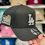 New Era Los Angeles Dodgers 'World Series' A-Frame Black 9FORTY Snapback | Red Under Brim - Product Image