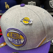 New Era Los Angeles Lakers 'Draft Day' Heather Gray/Purple 9FIFTY Snapback - Product Image