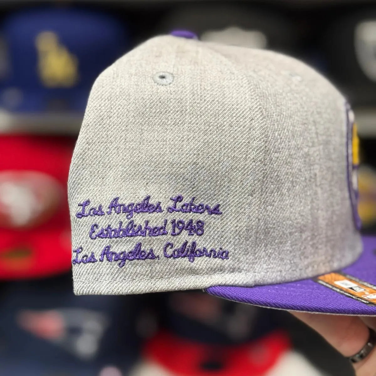 New Era Los Angeles Lakers 'Draft Day' Heather Gray/Purple 9FIFTY Snapback - Product Image