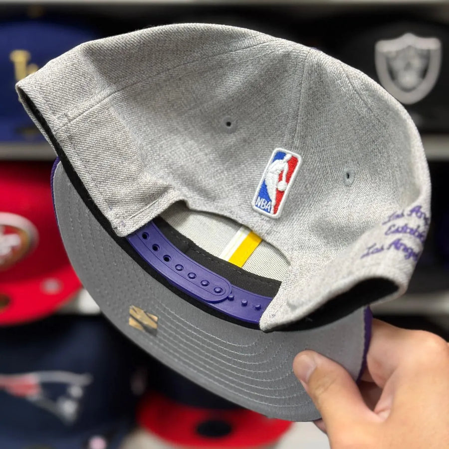 New Era Los Angeles Lakers 'Draft Day' Heather Gray/Purple 9FIFTY Snapback - Product Image