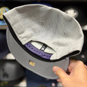 New Era Los Angeles Lakers Heather Gray/Purple 9FIFTY Snapback - Product Image