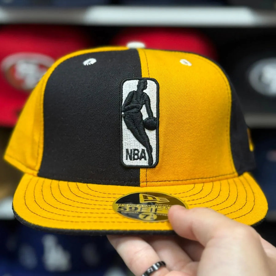 New Era Los Angeles Lakers 'NBA Pinwheel' Black/Yellow 59FIFTY Fitted Hat - Product Image