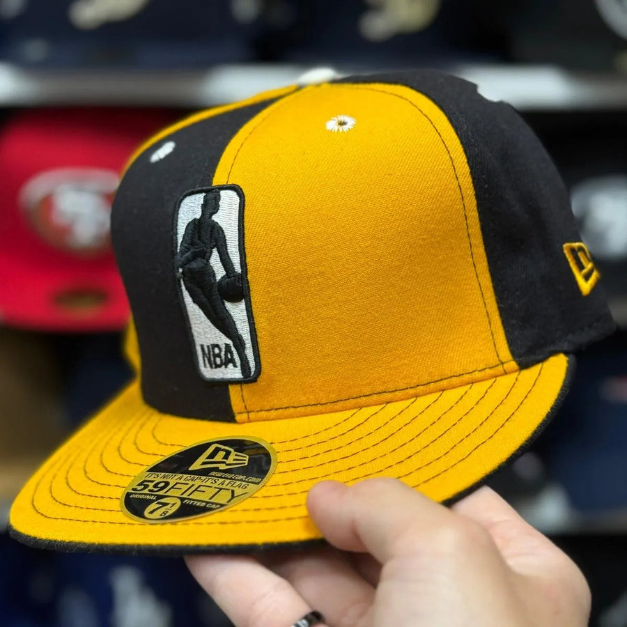 New Era Los Angeles Lakers 'NBA Pinwheel' Black/Yellow 59FIFTY Fitted Hat - Product Image
