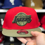 New Era Los Angeles Lakers Red/Olive 9FIFTY Snapback - Product Image