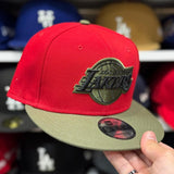 New Era Los Angeles Lakers Red/Olive 9FIFTY Snapback