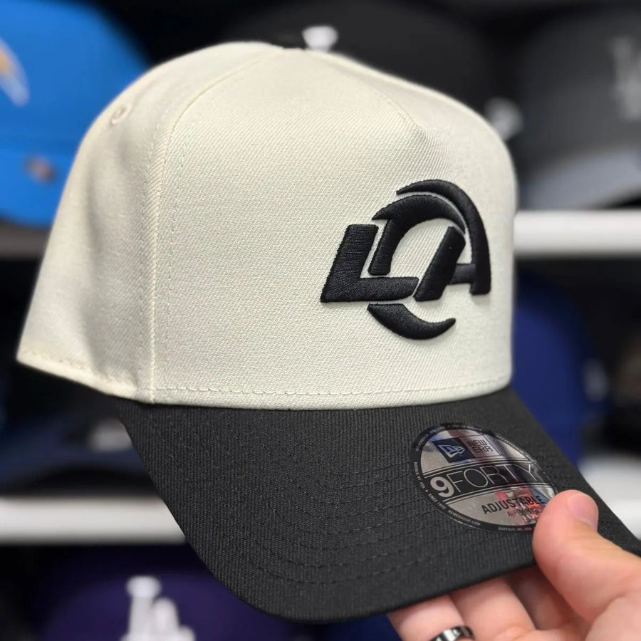 New Era Los Angeles Rams A-Frame Creme/Black 9FORTY Snapback - Product Image