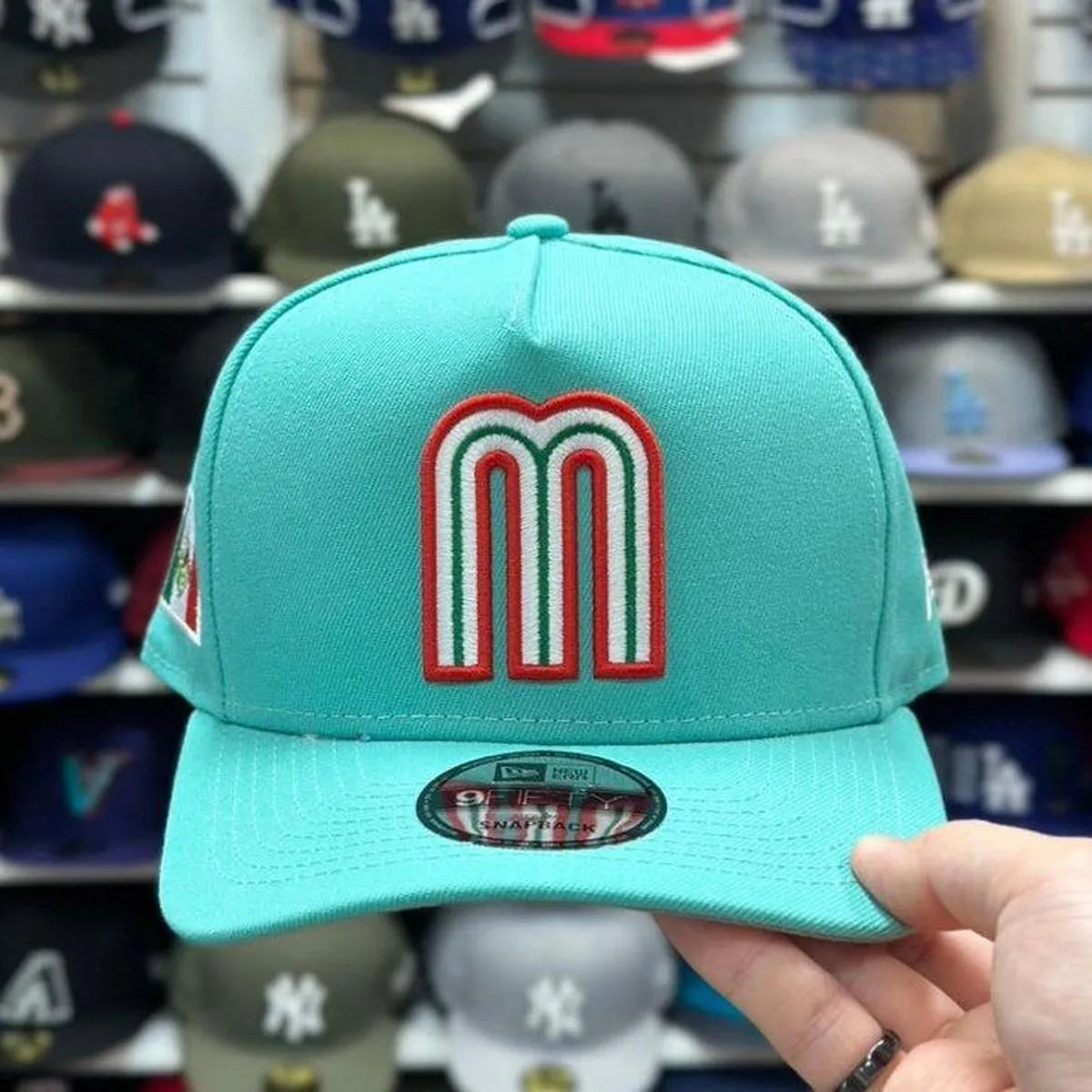 New Era Mexico M 'World Baseball Classic' A-Frame Teal 9FIFTY Snapback - Product Image