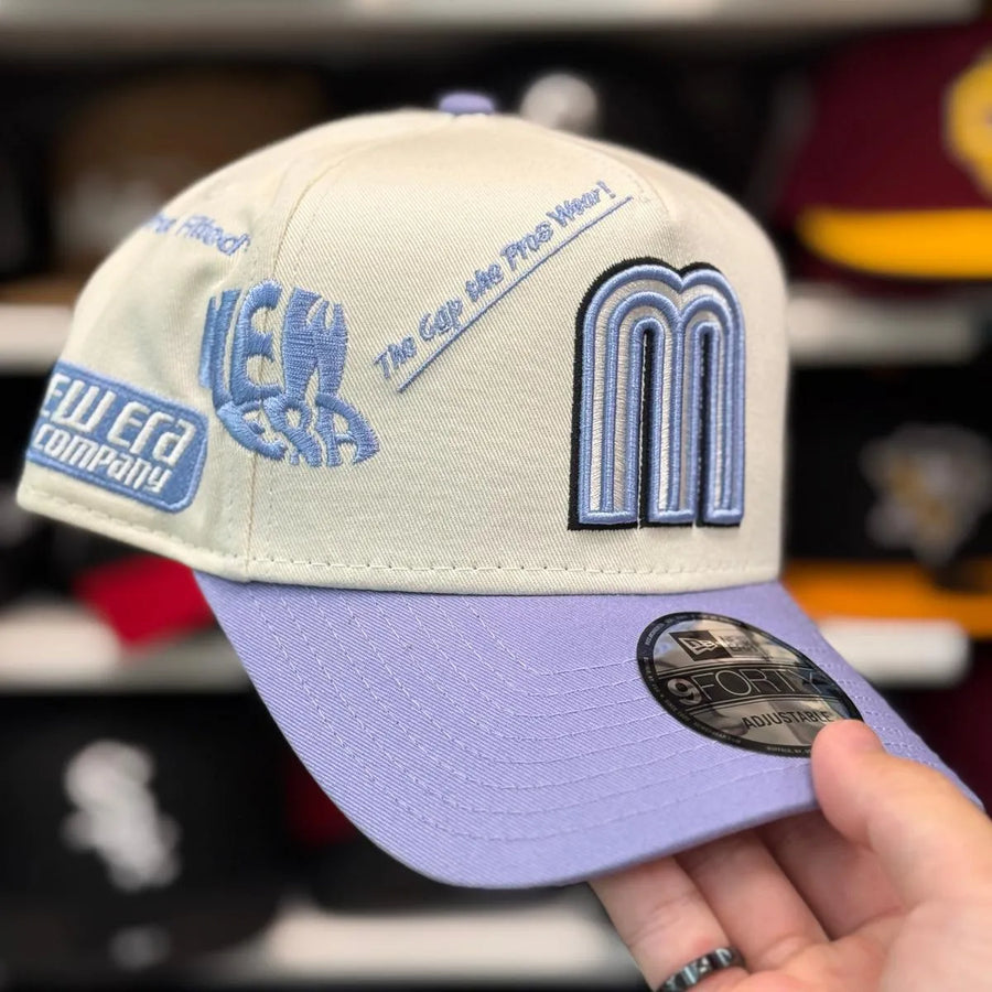 New Era Mexico WBC 'NE Anniversary' A-Frame Creme/Lavender 9FORTY Snapback - Product Image
