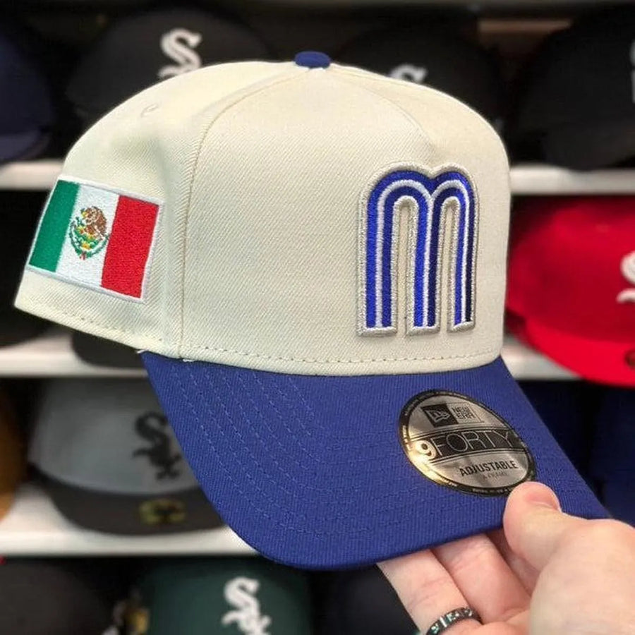 New Era Mexico World Baseball Classics A-Frame Creme/Blue 9FIFTY Snapback - Product Image
