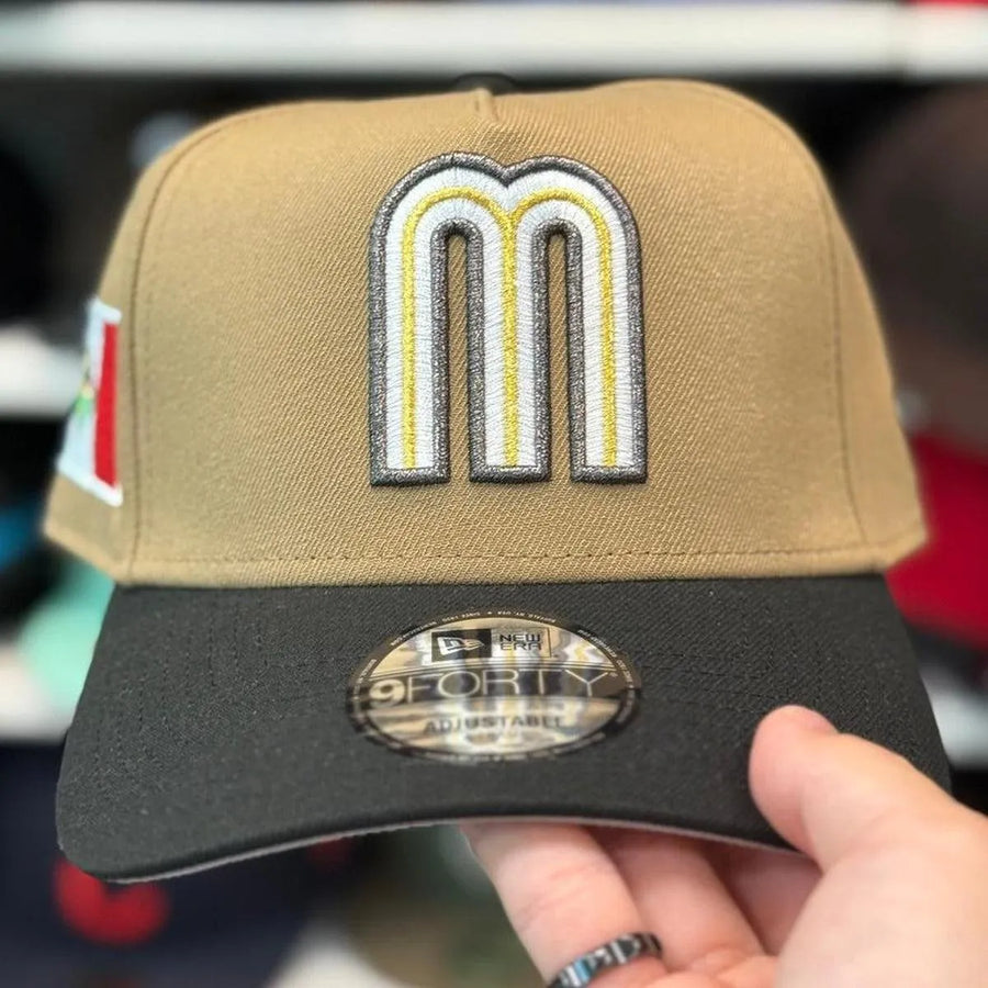 New Era Mexico World Baseball Classics A-Frame Tan/Black 9FORTY Snapback - Product Image