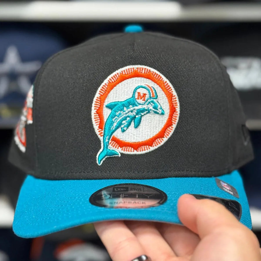 New Era Miami Dolphins '2001 Pro Bowl' A-Frame Black/Teal 9FIFTY Snapback - Product Image