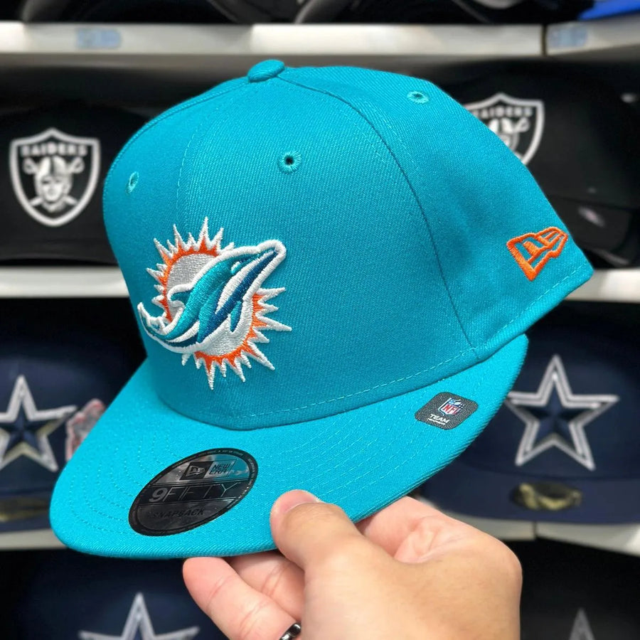 New Era Miami Dolphins Teal/Orange 9FIFTY Snapback - Product Image