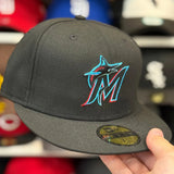 New Era Miami Marlins Black 59FIFTY Fitted Hat