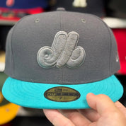 New Era Montreal Expos Dark Grey/Teal 59FIFTY Fitted Hat - Product Image