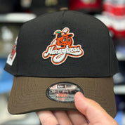 New Era Naranjeros de Hermosillo '1958' A-Frame Black/Brown 9FORTY Snapback | Glow in the Dark - Product Image