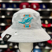 New Era New Miami Dolphins Bucket Hat | Silver / Teal Under Brim - Product Image
