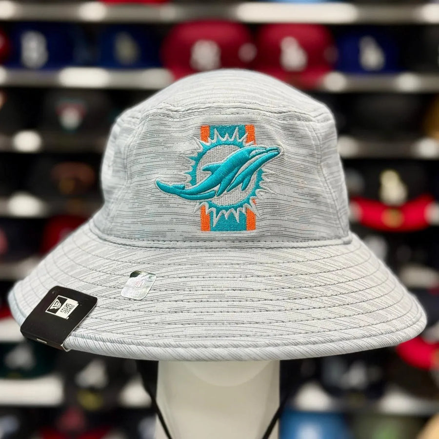 New Era New Miami Dolphins Bucket Hat | Silver / Teal Under Brim - Product Image