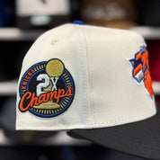 New Era New York Knicks 'Katakana 2x Champions' A-Frame Creme/Black 9FIFTY Snapback - Product Image