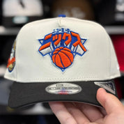 New Era New York Knicks 'Katakana 2x Champions' A-Frame Creme/Black 9FIFTY Snapback - Product Image