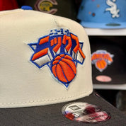 New Era New York Knicks 'Katakana 2x Champions' A-Frame Creme/Black 9FIFTY Snapback - Product Image