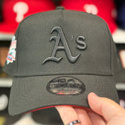 New Era Oakland Athletics '1999 Battle of the Bay' A-Frame All Black 9FORTY Snapback - Scarlet - Product Image