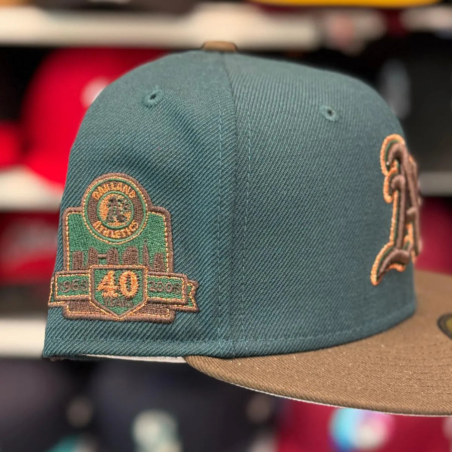 New Era Oakland Athletics '40th Anniversary' Dark Green/Copper 59FIFTY Fitted Hat - Product Image