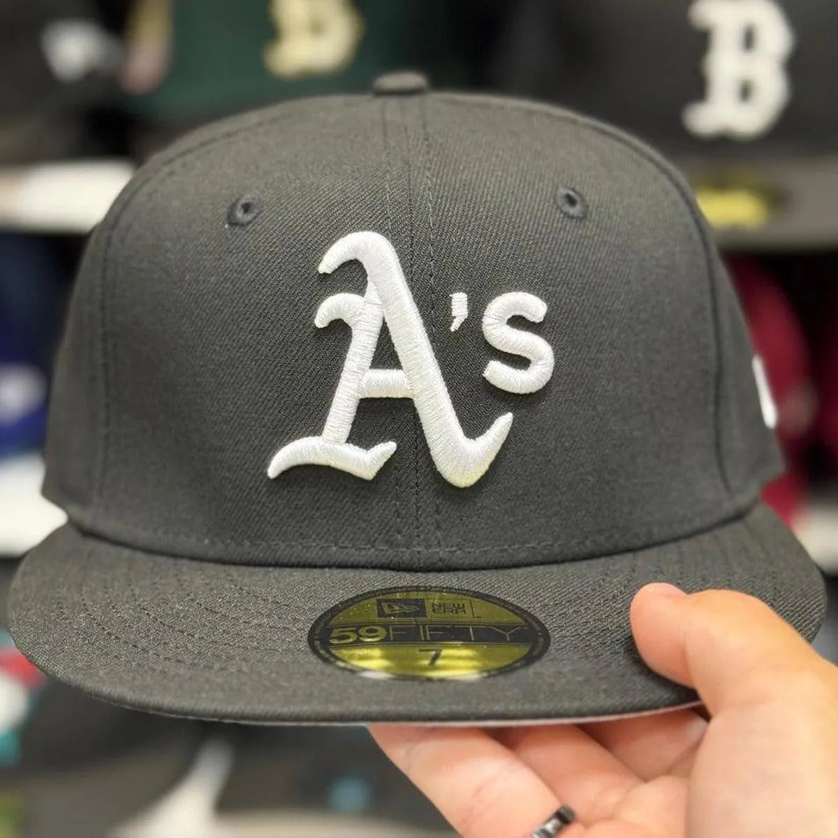 New Era Oakland Athletics Black 59FIFTY Fitted Hat - Product Image