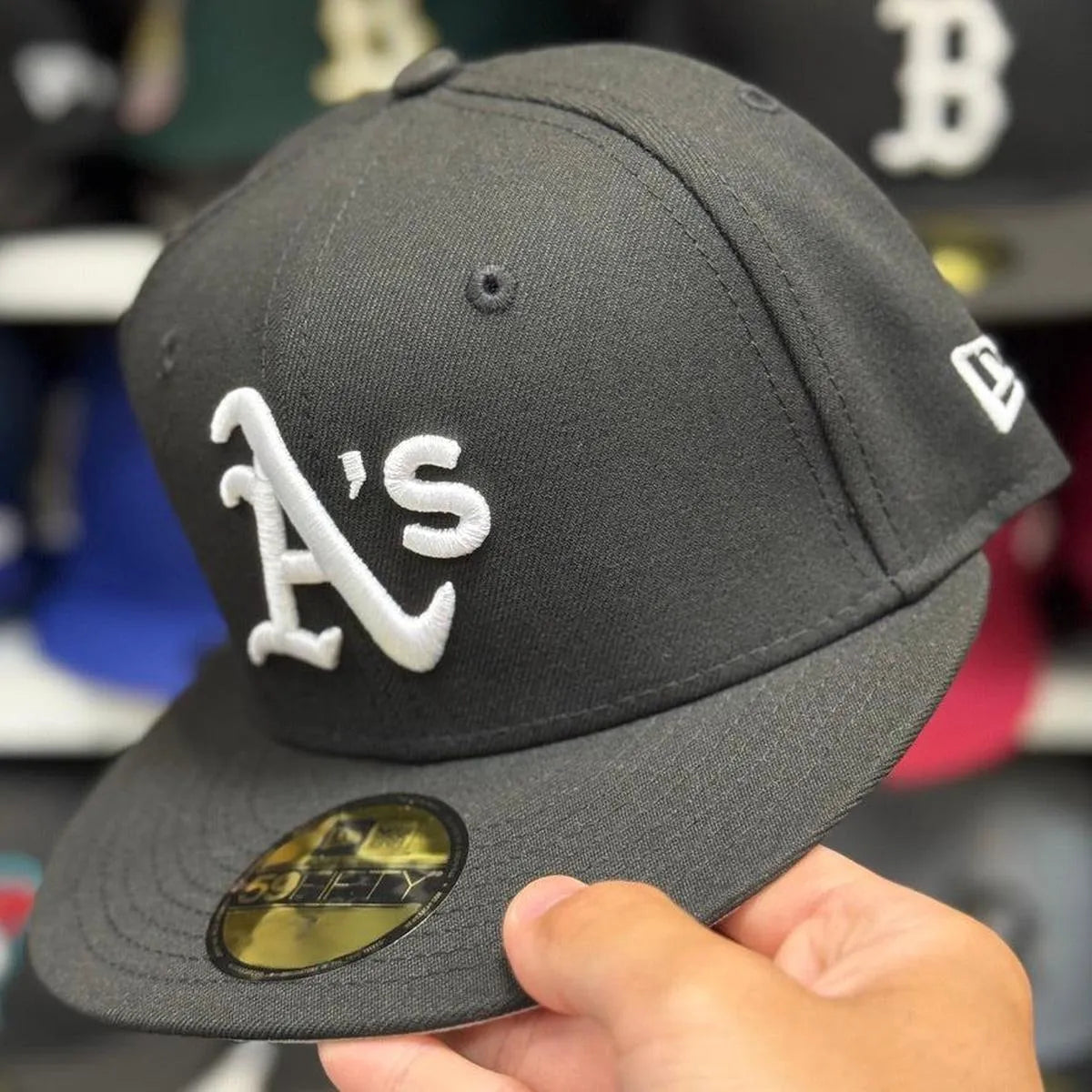 New Era Oakland Athletics Black 59FIFTY Fitted Hat - Product Image