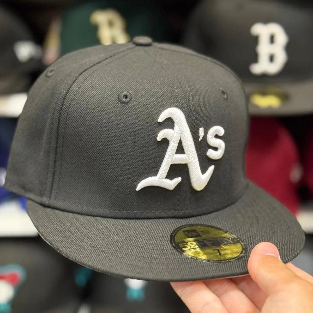 New Era Oakland Athletics Black 59FIFTY Fitted Hat - Product Image