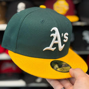 New Era Oakland Athletics Green/Yellow 59FIFTY Fitted Hat - Product Image