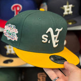 New Era Oakland Athletics Upside Down Logo '1988 World Series' Green/Yellow 9FIFTY Snapback
